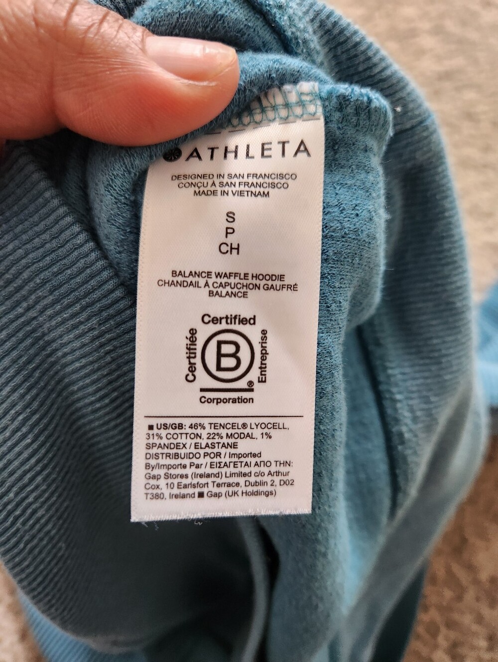 Athleta Balance Waffle Hoodie Sweatshirt Size Small - Picture 6 of 8